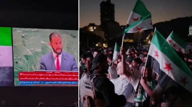 Suriye halkı Eş-Şara’nın BM’ye hitabını dinlemek için meydanları doldurdu
