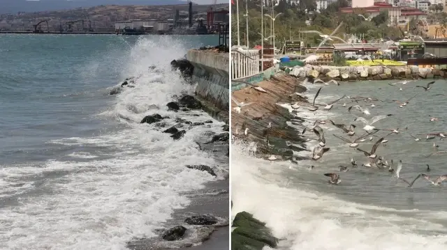 Tekirdağ’da poyraz deniz ulaşımını olumsuz etkiliyor