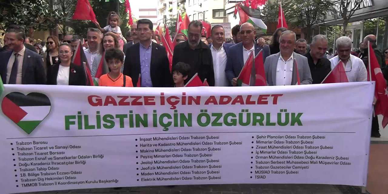 Trabzon’da Gazze’ye destek yürüyüşü